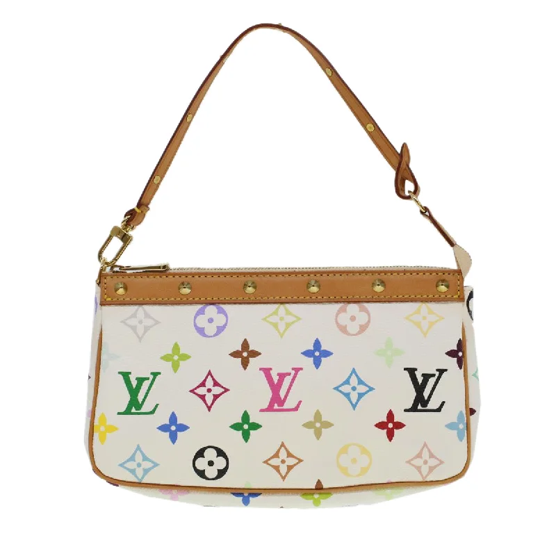 Waterproof backpack for hikingLOUIS VUITTON Monogram Multicolor Pochette Accessoires White M92649 Auth ar9466A