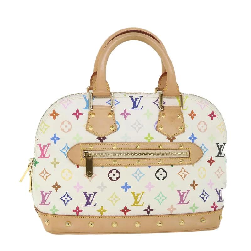 Large capacity travel bagsLOUIS VUITTON Monogram Multicolor Alma Hand Bag White M92647 LV Auth 56047A