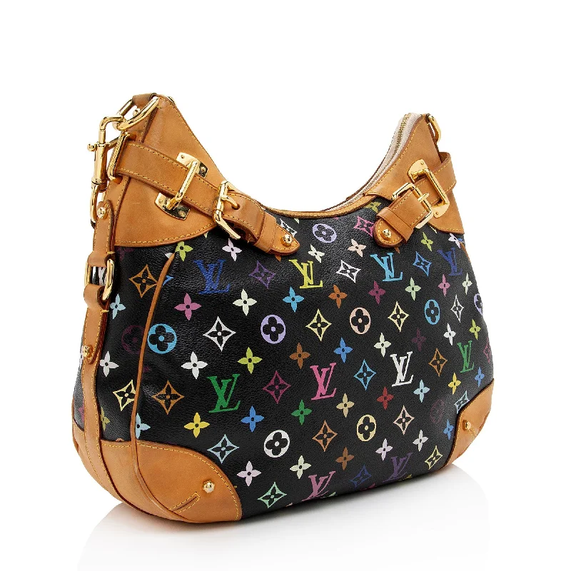 Vegan leather handbagsLouis Vuitton Monogram Multicolore Greta Hobo (SHF-w1Lblo)