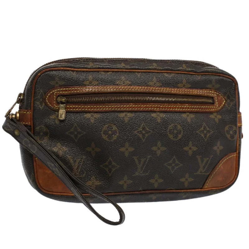 Designer bags with detachable strapsLOUIS VUITTON Monogram Marly Dragonne GM Clutch Bag M51825 LV Auth 55595