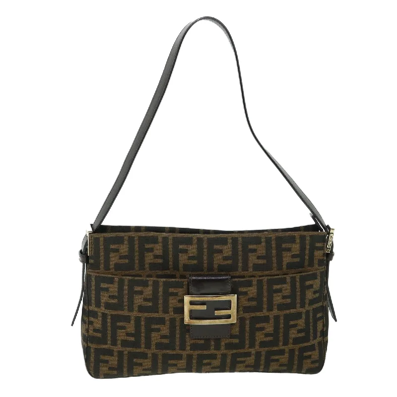 Customizable monogram bagsFENDI Zucca Canvas Mamma Baguette Shoulder Bag Black Brown  54960