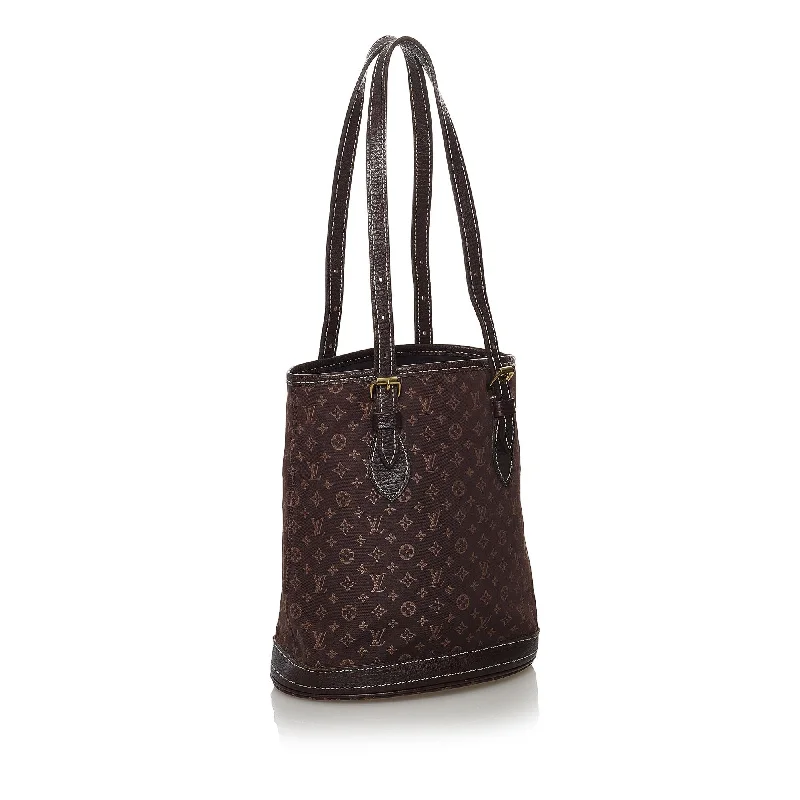 Designer bags with detachable strapsLouis Vuitton Monogram Mini Lin Bucket PM (SHG-32546)