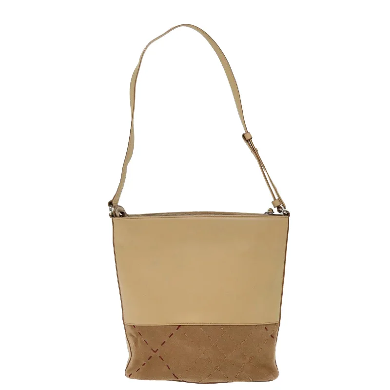 Sustainable fashion bagsBURBERRY Shoulder Bag Suede Leather Beige  75665