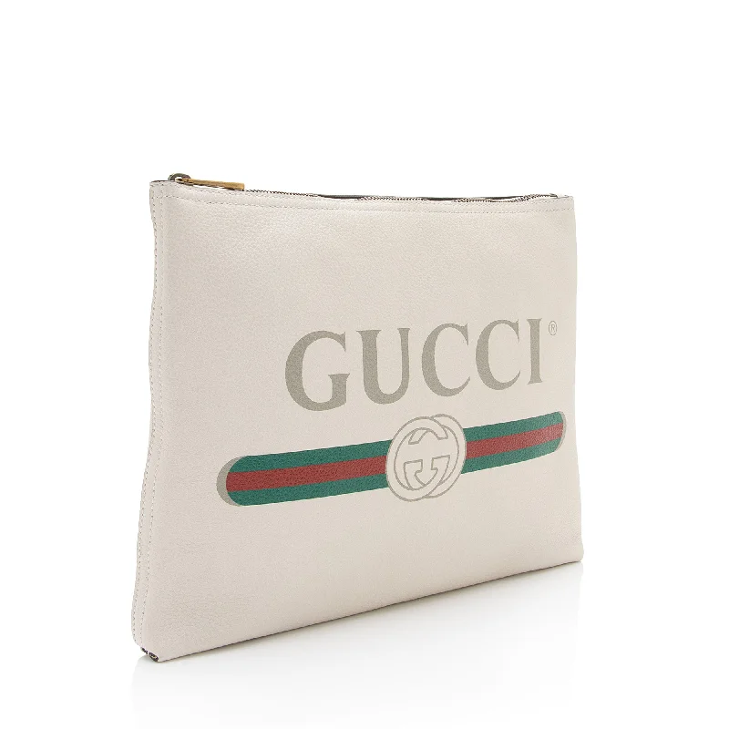 Best-selling designer bags 2025Gucci Leather Logo Zip Pouch (voC0bh)