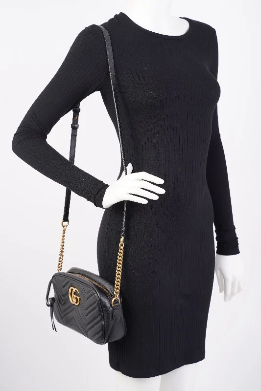 Crossbody bags for everyday useGucci Marmont Zip Black Matelasse Leather Small