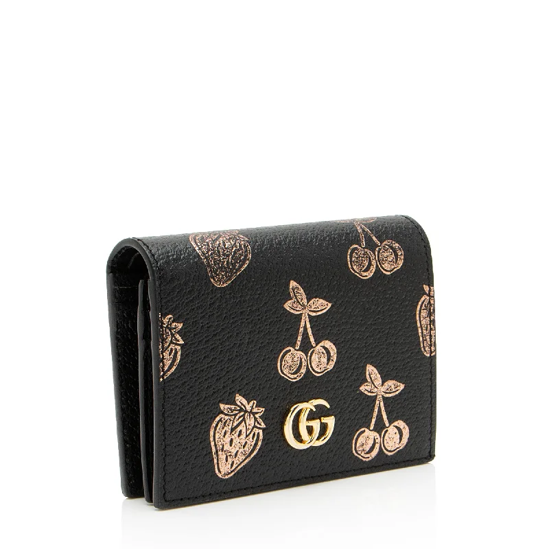 Elegant clutch bags for weddingsGucci Leather Strawberry Cherry GG Marmont Card Holder (y2lHXZ)