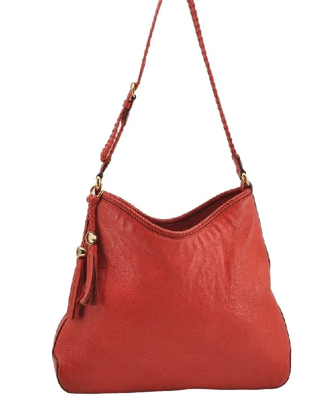 Large capacity travel bagsAuthentic GUCCI Vintage Tassel Shoulder Hand Bag Leather 336659 Red 5715I