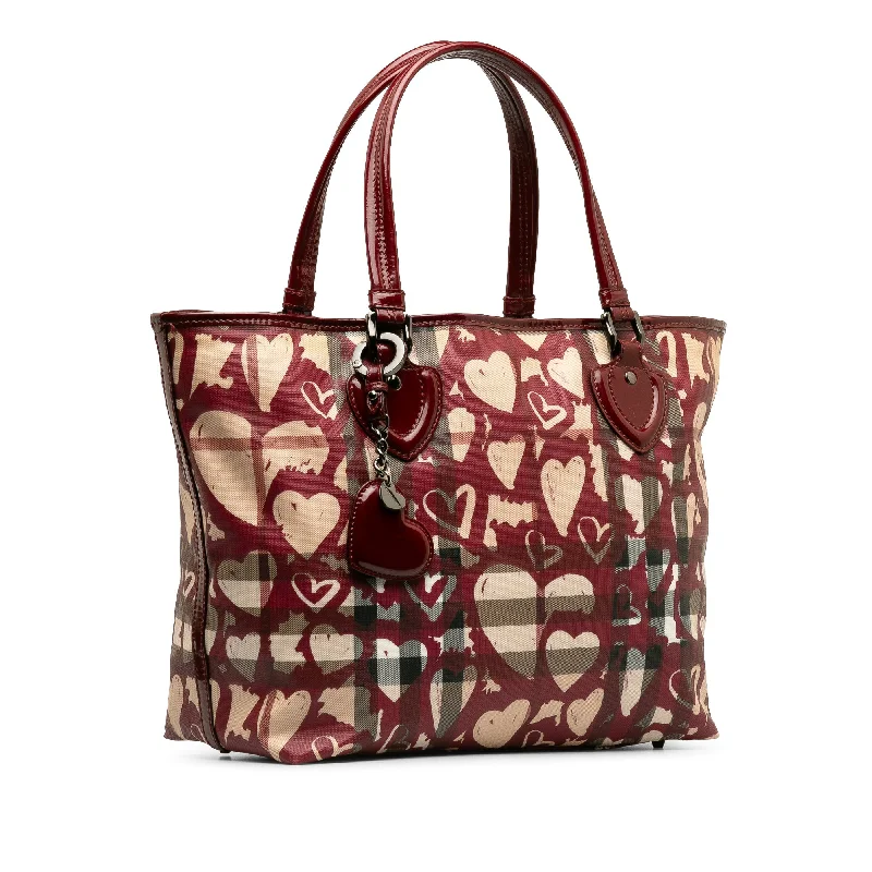 Best bags for business tripsBURBERRY Super Nova Check Hearts Tote Tote Bag