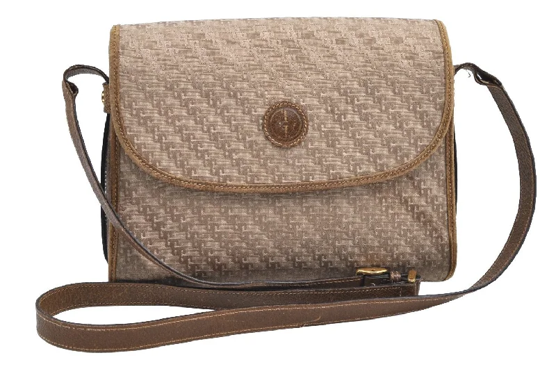 Stylish laptop bags for professionalsAuthentic GUCCI Shoulder Cross Body Bag Purse Canvas Leather Brown K4547