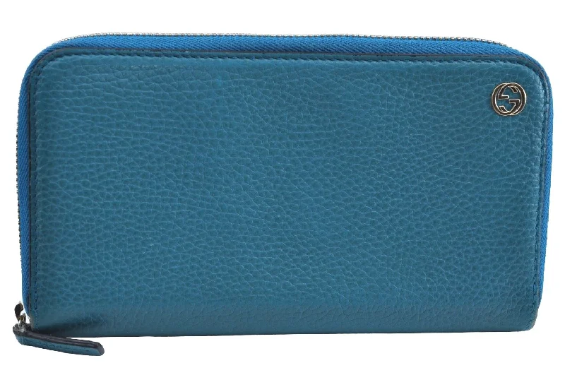 Best bags for weekend getawaysAuthentic GUCCI Vintage Long Wallet Purse Leather 449347 Blue K5525