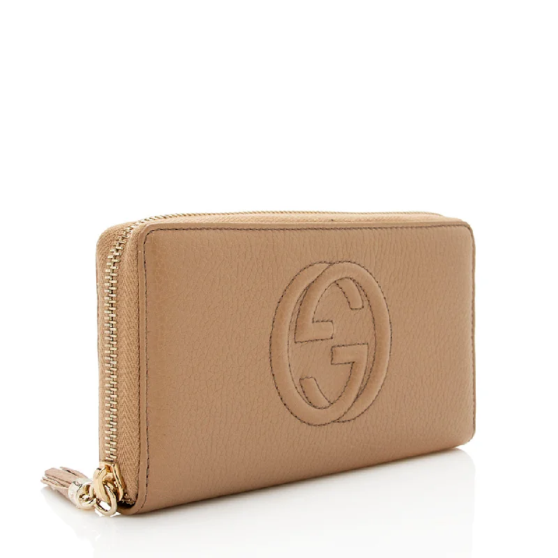 Affordable leather bagsGucci Leather Soho Zip Around Wallet (SHF-19083)