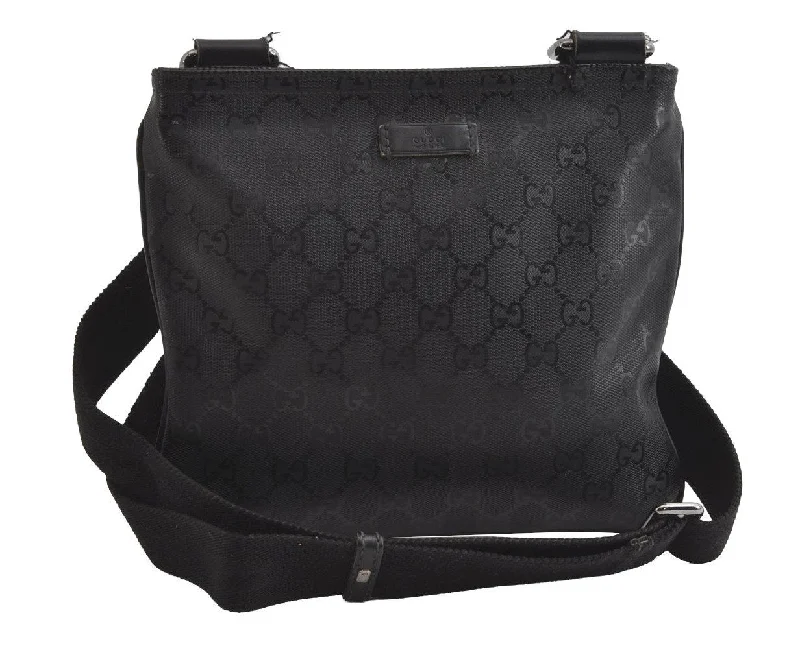 Best bags for business tripsAuthentic GUCCI GG Imprime Shoulder Cross Bag GG PVC Leather 201538 Black 4256I