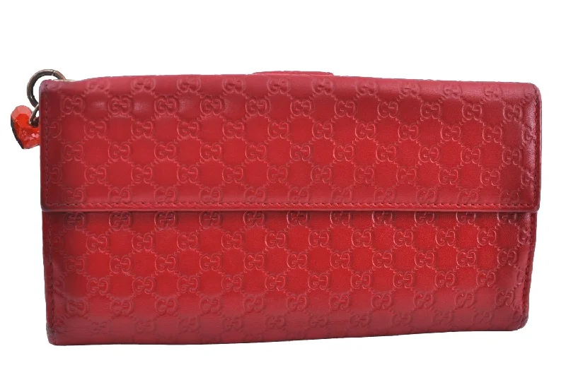 Best bags for photographersAuthentic GUCCI Micro Guccissima Charm Leather Long Wallet 282540 Red K5528