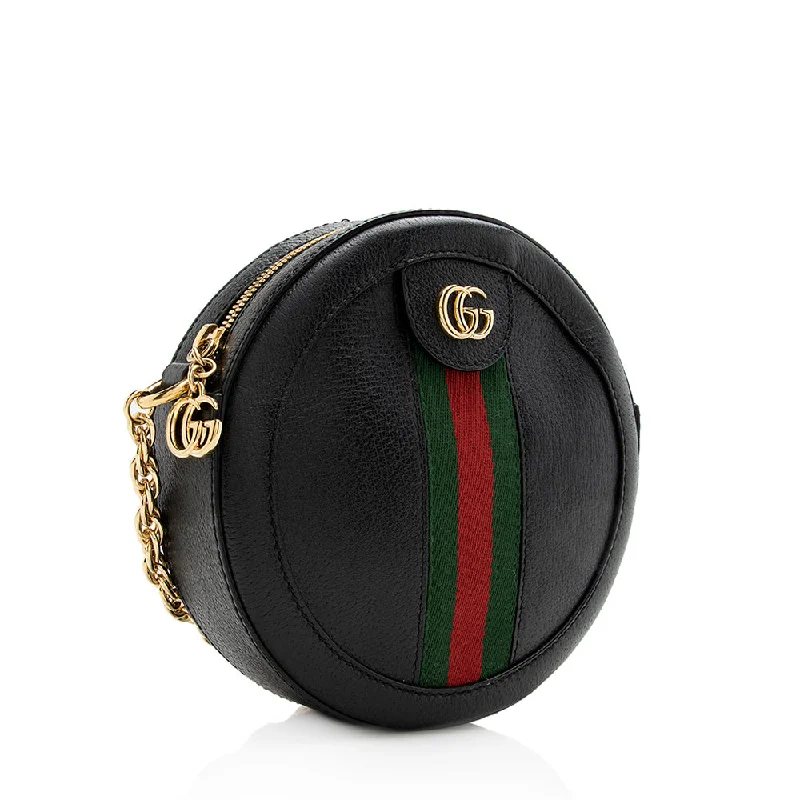 Affordable luxury bags Gucci Leather Ophidia Round Mini Shoulder Bag (21339)