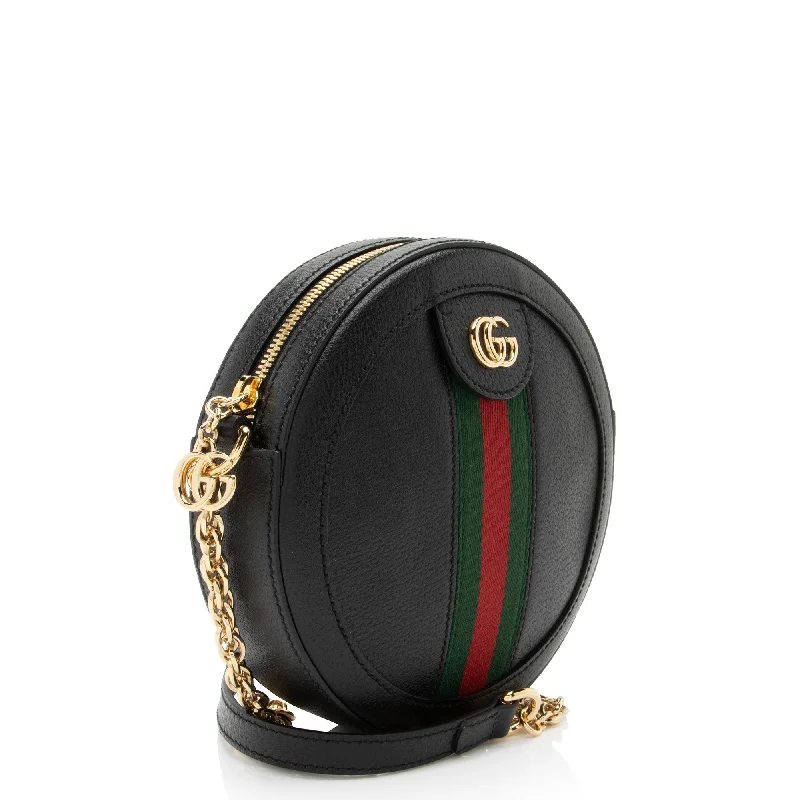 Minimalist leather handbagsGucci Leather Ophidia Round Mini Shoulder Bag (Kh7KgC)