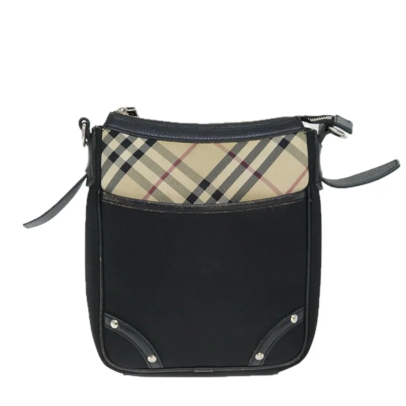 Compact crossbody bags for travelBURBERRY Nova Check Shoulder Bag Nylon Black Beige  75144