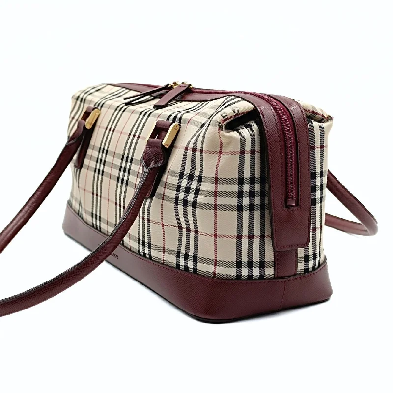 Best bags for photographersBURBERRY shoulder bag in burgundy check canvas and leather