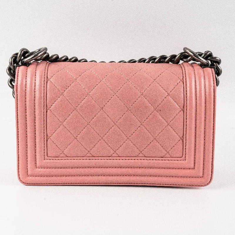 Luxury bags with exotic skinsChanel Small Lambskin Boy Pink Crossbody Bag