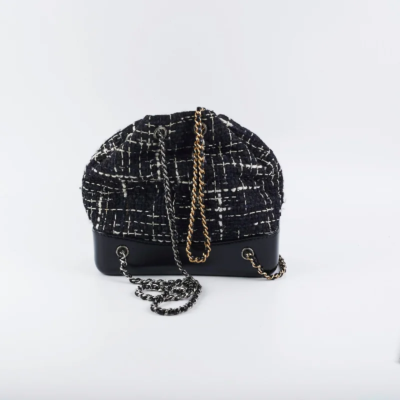 Designer bags with gold hardwareChanel Small Gabrielle Tweed Backpack