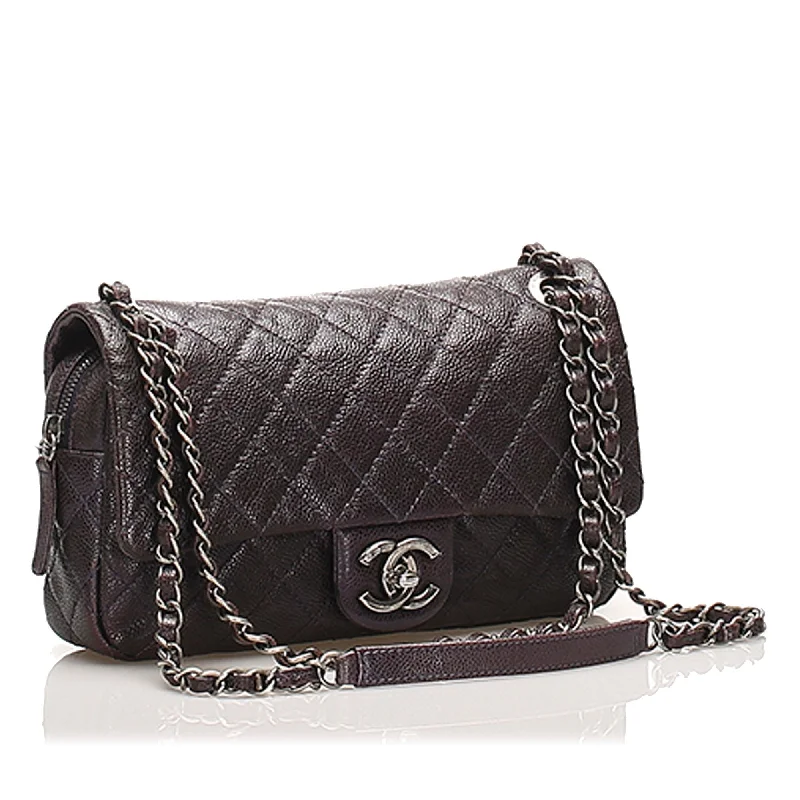 Customizable monogram bagsChanel Small Classic Caviar Leather Double Flap Bag (19442)