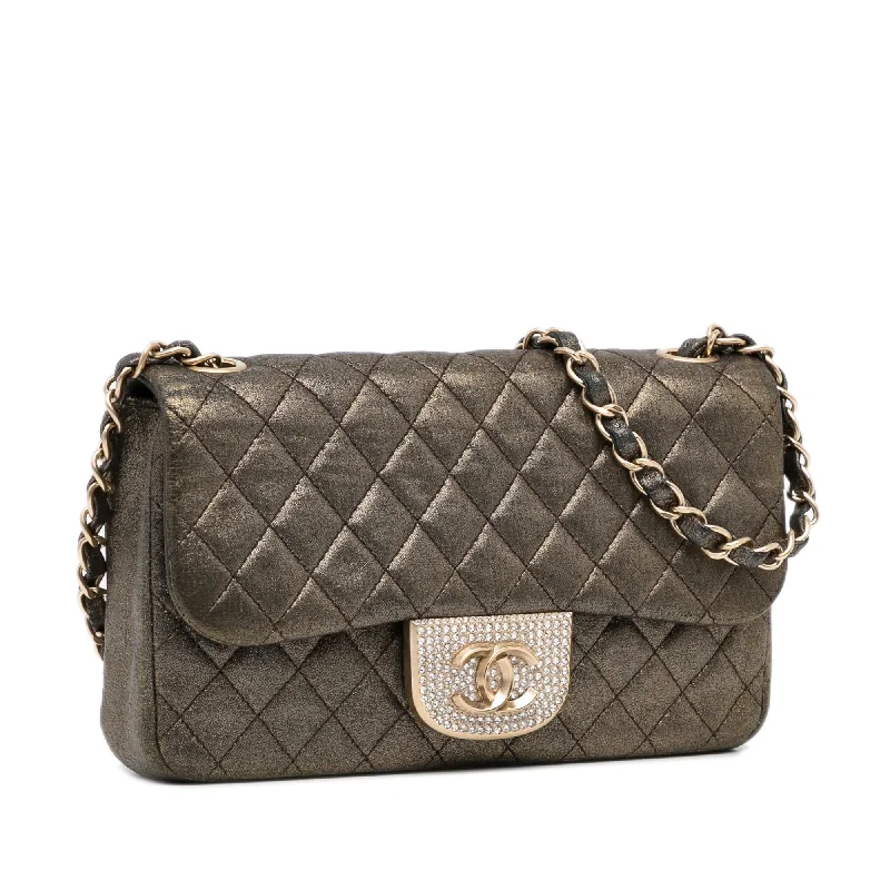 Best-selling designer bags 2025Chanel Small Metallic Iridescent Pearl CC Crystal Single Flap Bag (EHwOc9)