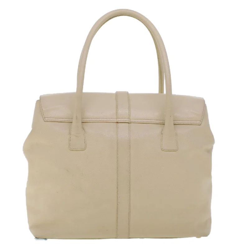 Customizable monogram bagsCHANEL Turn Lock Flap Executive Tote Bag Caviar Skin Beige CC Auth 43325